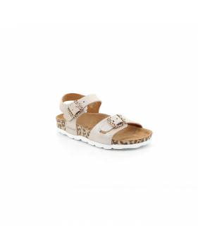 Grunland Junior SB1569 Sandalo Con Luce Per Bambini | In Pelle, Con Fibbia, Tacco Piatto - Taglia S