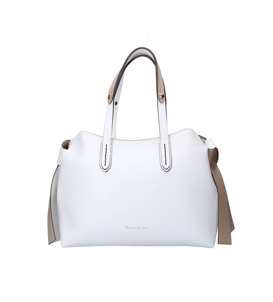 Manila Grace Tote Holly B267EU Bianco Colore Bianco Tipo Borsa