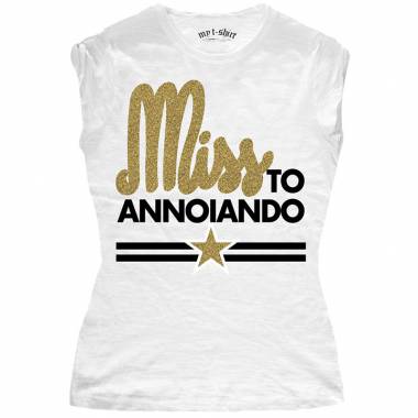 My T-Shirt Smanicato Miss Sto Annoiando Bianco