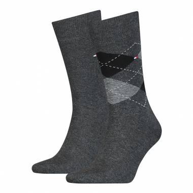 Tommy Hilfiger TH Men Sock Check 2P Anthracite