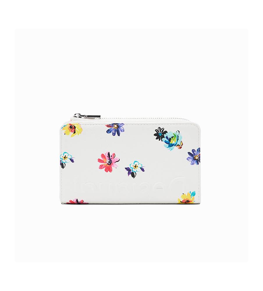 Desigual Portafogli Donna MONE_ALPHA PIA MEDIUM Arancione - Con Ricami Floreali E Chiusura A Scatto