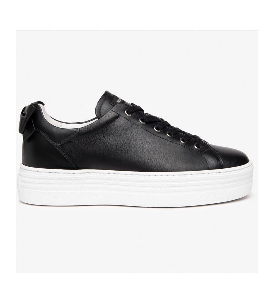 Nero Giardini I308462D Sneakers Donna In Pelle, Colore Nero, Tacco A Plateau, Taglia 39