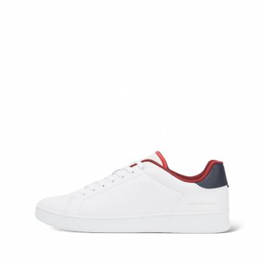 Tommy Hilfiger Court Sneaker Leather Cup s 04483 White Navy