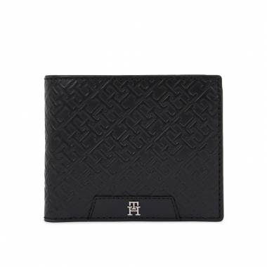 Tommy Hilfiger Monogram Leather CC and Coin 11595 Black