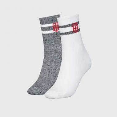 Tommy Hilfiger Women Sock 2P Rib Monogram   Navy combo
