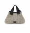 Ripani Borsa a Mano Donna Nadia L Pelle Nero/ Rafia crochet Ecru