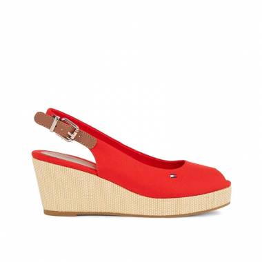 Tommy Hilfiger Iconic Elba Sling Wedge 04788 Fierce Red