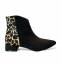 Francesco Milano Stivaletto Donna Pelle Nero + Animalier
