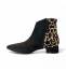 Francesco Milano Stivaletto Donna Pelle Nero + Animalier