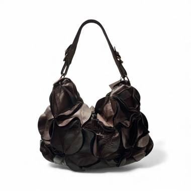 Ni-na Borsa Donna Linea Vintage Pelle Cioccolato - Marrone Scuro