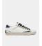 Crime London Sneakers Uomo Distressed LO Navy Blue Pelle 19003 White