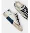 Crime London Sneakers Uomo Distressed LO Navy Blue Pelle 19003 White