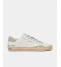 Crime London Sneakers Uomo Distressed LO  2.0 Light Grey Pelle 19053 White