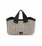 Ripani Borsa a Mano Donna Nadia L Pelle Nero/ Rafia crochet Ecru