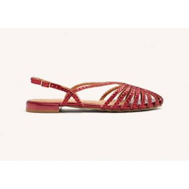 Gioseppo Slingback Donna in Pelle Intrecciata Bordeaux Hingham 75440