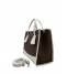 Ripani Borsa a Mano Donna Megan M Pelle Bianco/ Rafia crochet Moro