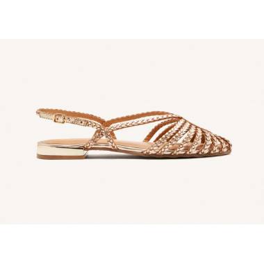 Gioseppo Slingback Donna in Pelle Intrecciata Platino Hingham 75440
