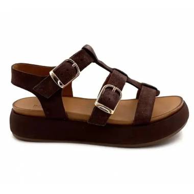 INUOVO Sandalo Donna Pelle Scam. Marrone Scuro A96046