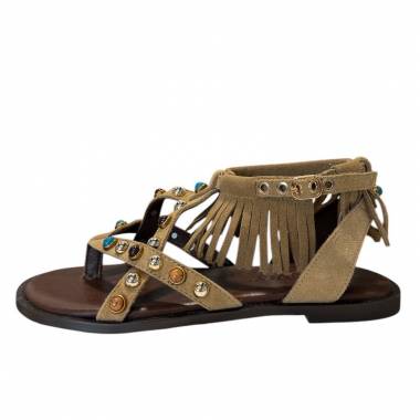 INUOVO Sandalo Donna Pelle Suede Tan E34009