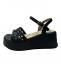 Janet&Janet Sandalo Donna Pelle Nero Jennifer
