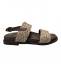 Creative Sandalo Artigianale Donna Pelle Scam. Treccia Tortora Made in Italy