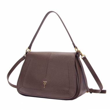 no:rae Globe Big Shoulder Bag  Tumbled Leather Dark Brown