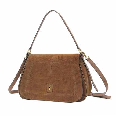 no:rae Globe Small Shoulder Bag  Cocco Suede Brown