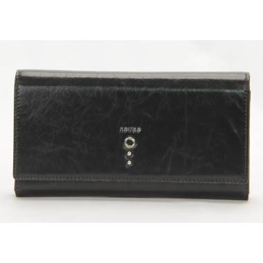 no:rae Wally Big Wallet Tumbled Leather Dark Brown