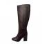 Janet&Janet Stivale Donna Ebony Pelle Dark Brown